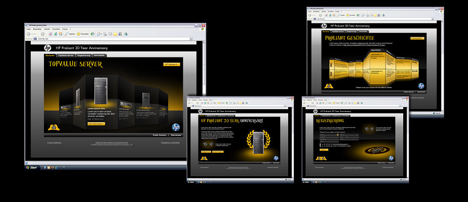 HP Proliant Server Kampagen Website